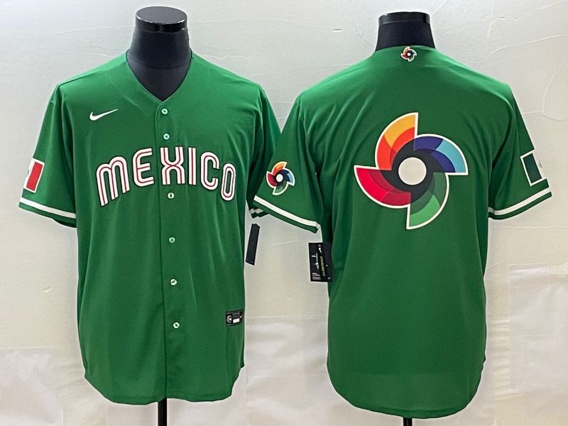 Men 2023 World Cub Mexico Blank green Nike MLB Jersey13